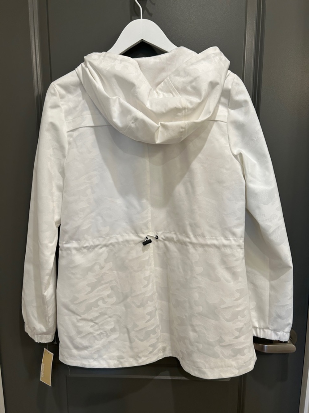 Michael Kors White Hooded Utility Jacket with Black Trim NWT - Picture 7 of 11